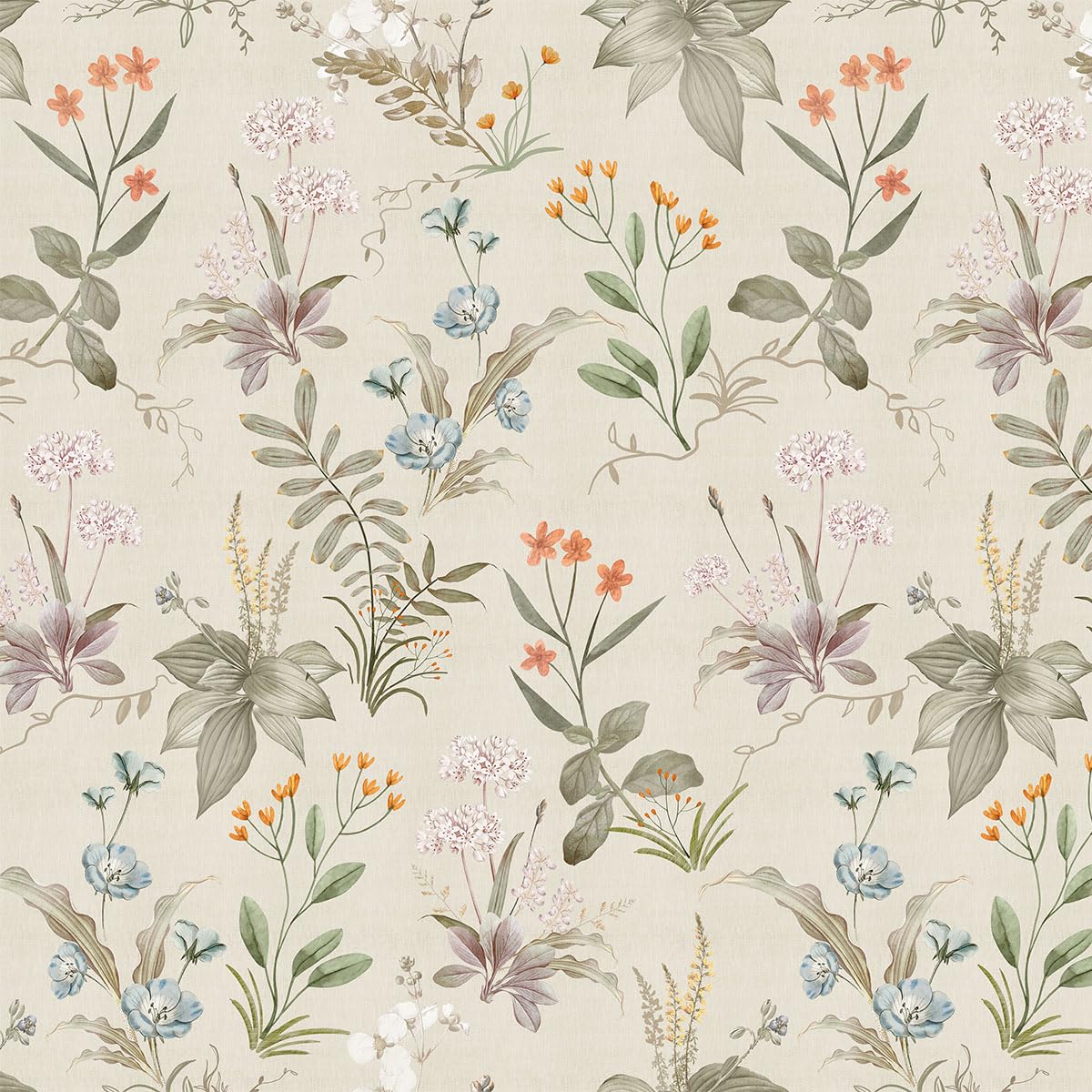 GaliGali Floral Peel and Stick Wallpaper, Farm Wildwood Flower 17.3"x393" | Flor