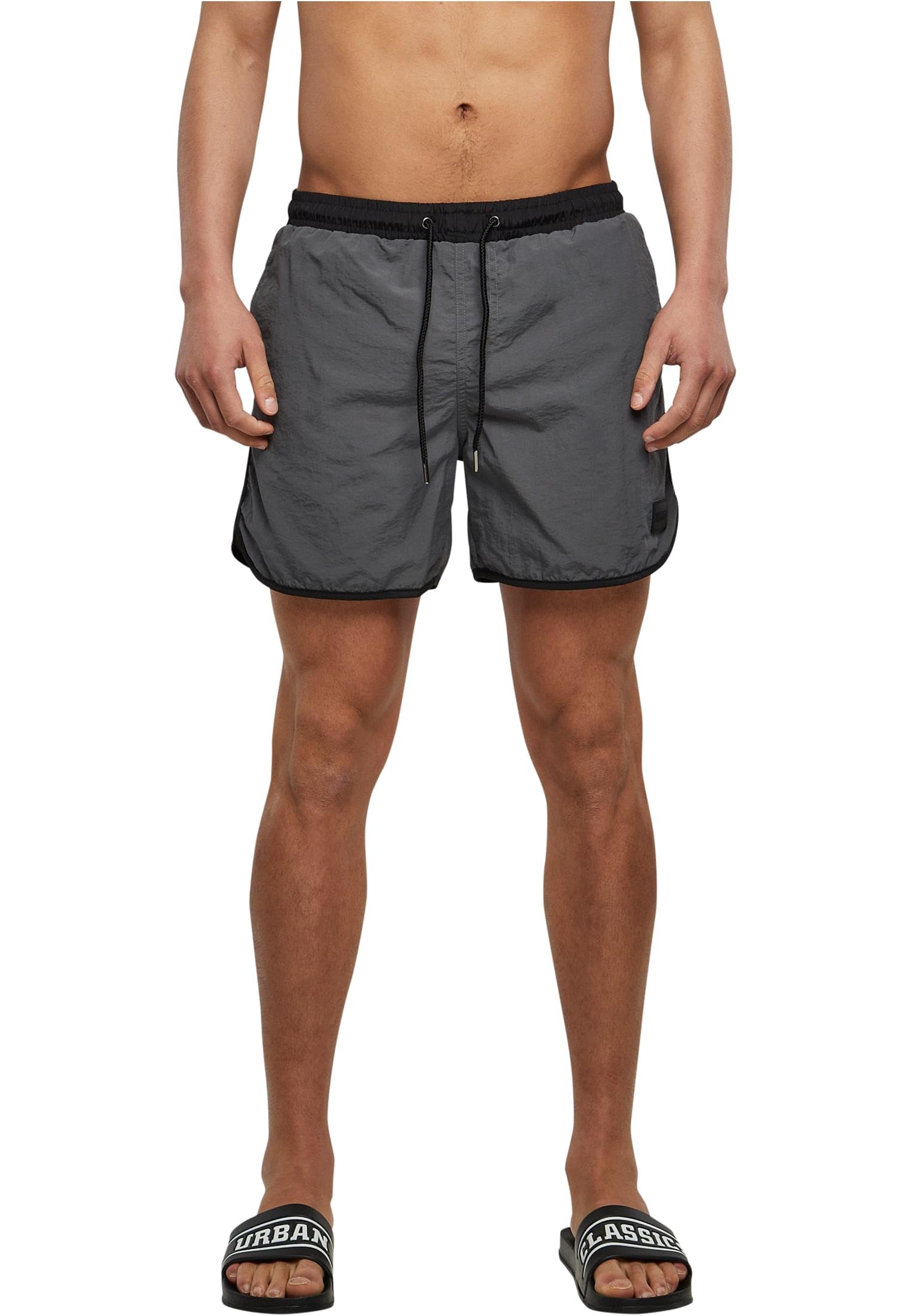 Urban Classics Retro Men Swim Trunks Grey Marengo 100% Nylon