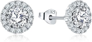 JO WISDOM Women's 925 Sterling Silver Earrings with 3A Cubic Zirconia, Jewellery for Women