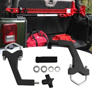 Tesmirror Roll Cage High Lift Jack Mount Brackets fit for 2007-2017 Jeep Wrangler JK