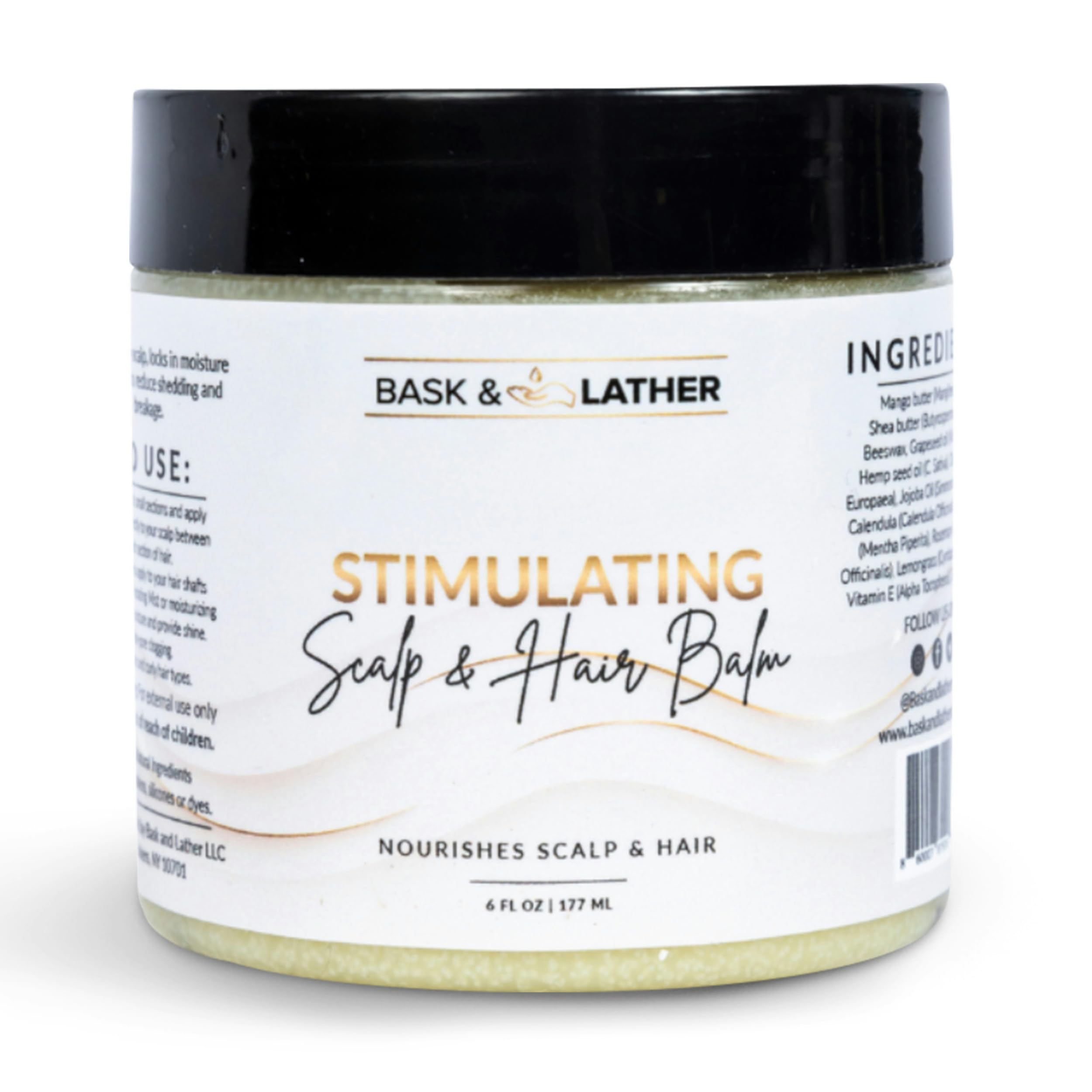 BASK &amp; LATHER Stimulating Scalp and Hair Balm for Hair Growth, Mango &amp; S