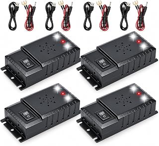 4 Pack Rodent Repellent for Car Engines, Ultrasonic Mouse Deterrent | Under Hood Mouse &amp; Rat Repeller, Strobe Light, 3 Power Options for Cars