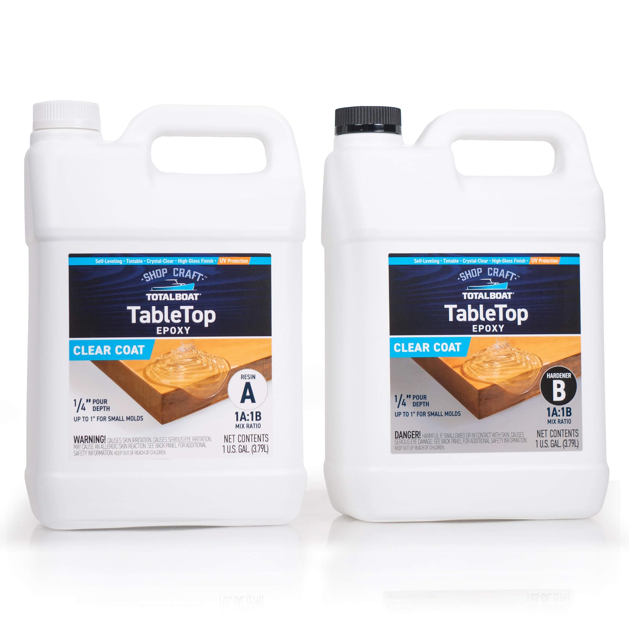 TotalBoat Table Top Epoxy Resin - 2 Gallon Kit for Bars and Countertops | Two-Pa