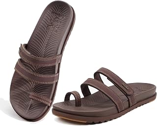 KuaiLu Women's Leather Comfortable Fabric Yoga Mat Elastic Lightweight Flip Flops Summer Beach Pool Shower Flat Tongue Non-Slip Rubber Semell Sandals