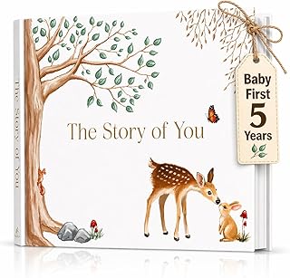 Baby Memory Book for Boy or Girl - First 5 Year Keepsake Album from Pregnancy to Age Five - Baby Book to Record Baby's Milestones and Photos - 1st Gender Neutral Photo Books for Newborn Babies