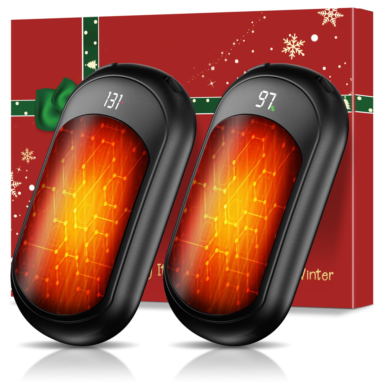 AI Hand Warmers Rechargeable 2 Pack, 6400mAh Portable Pocket Electric Hand Warme