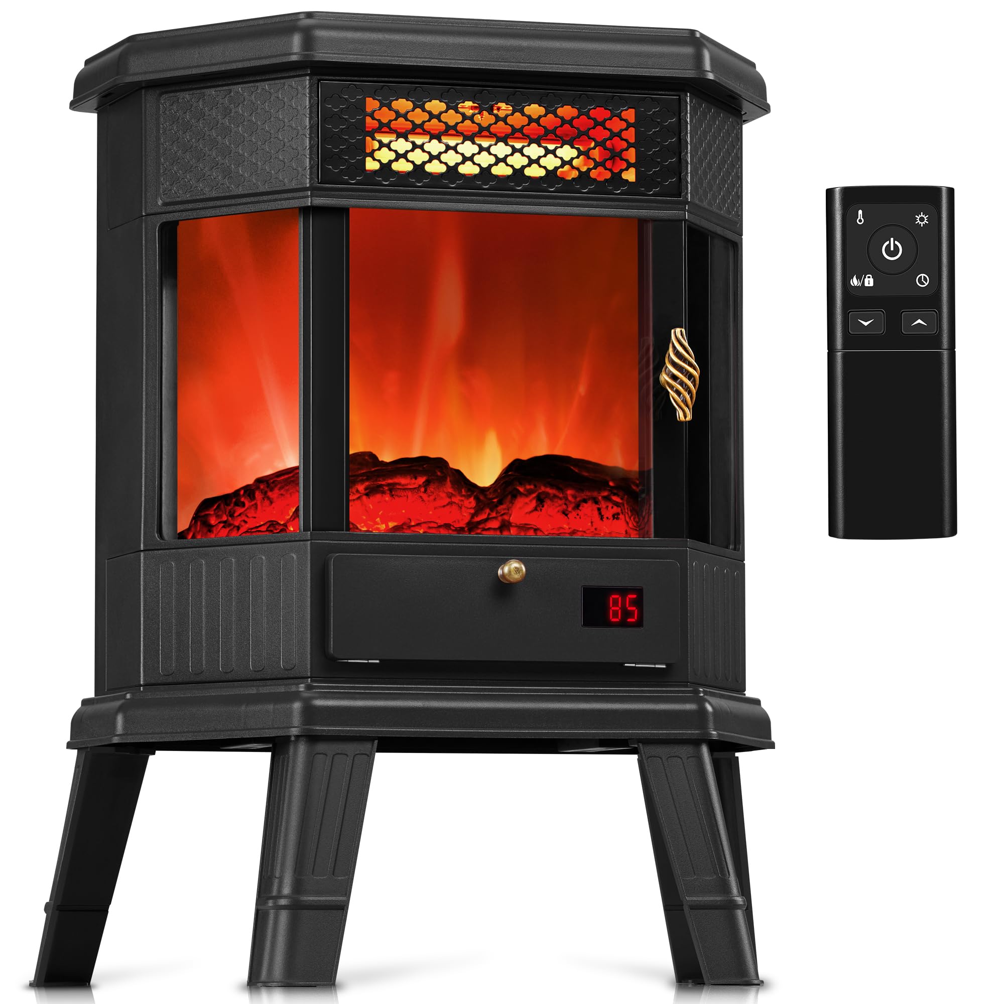 Electric Fireplace Heater 22 in Freestanding Fireplace Stove Infrared Fireplace 