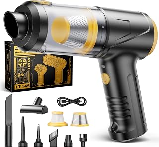 Handheld Vacuum Cleaner, 21000Pa Suction 4-in-1 Portable Mini Car Vacuum | Brushless Motor with 2 Suction Modes, Cordless Vacuum with LED Light, Type-C Charge for Car, Office Desk, Keyboards