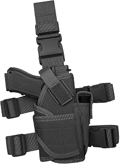 Drop Leg Holster Tactical Thigh Gun Holster Right Hand Adjustable | Tactical Universal Pistol Holster Fits Beretta F92 Colt M2000 P229 HKP7 Ruger P85 P89 M1911A1 Glock 17 19 21 22 23 43 Etc