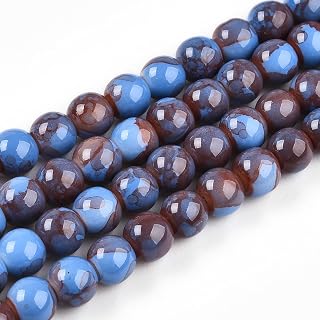 100pcs 8mm Round Opaque Glass Beads Baking Painted Loose Glass Beads for DIY Earrings Necklace Bracelet Jewelry Making Crafts Hole: 1.2mm Cornflower Blue