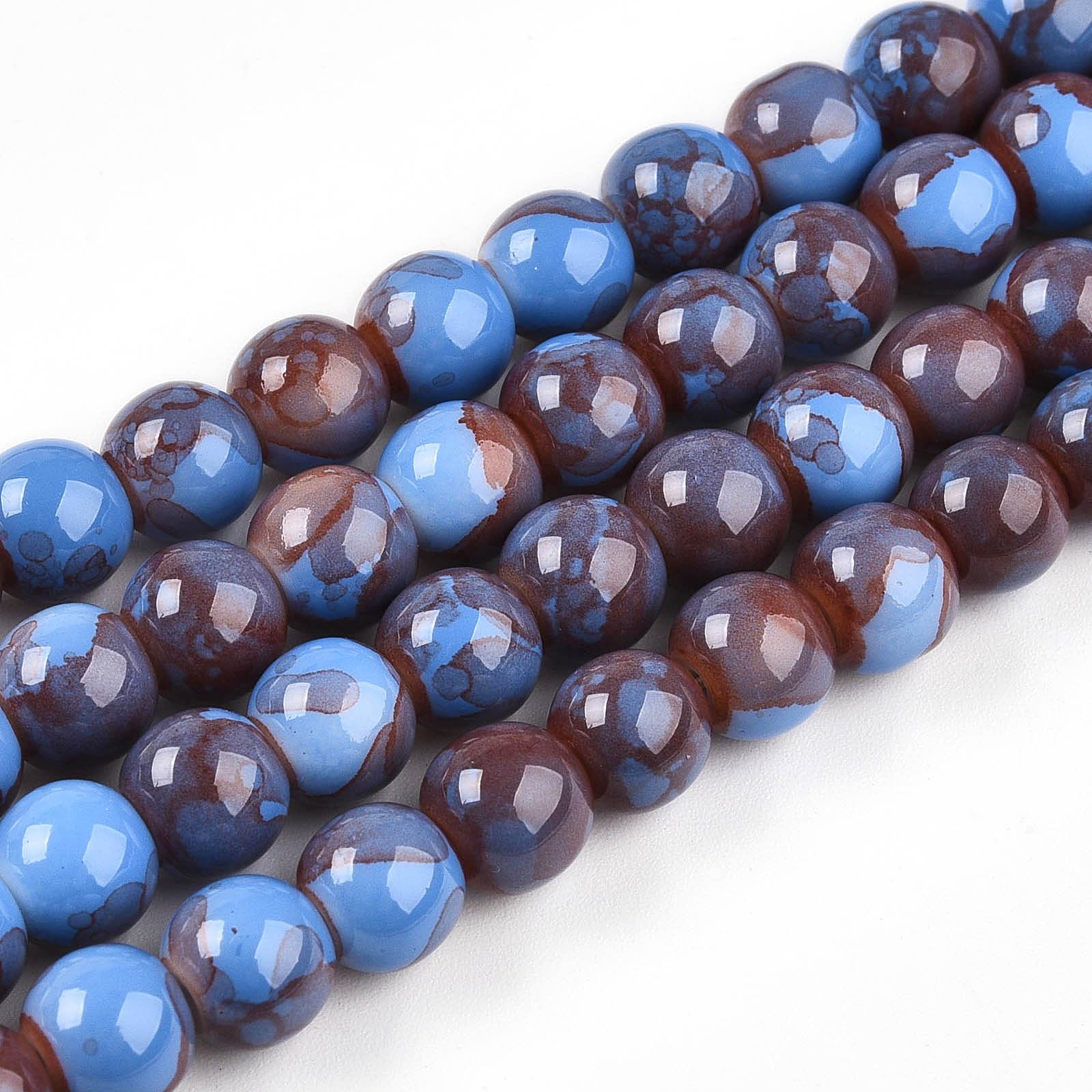 100pcs 8mm Round Opaque Glass Beads Baking Painted Loose Glass Beads for DIY Ear