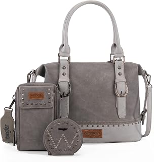 Wrangler 3Pcs Doctor Bag Sets for Women Top-handle Satchel Bag with Cell Phone Handbag and Coin Purse