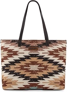 Wrangler Tote Bag for Women Canvas Shoulder Handbag Aztec Purse