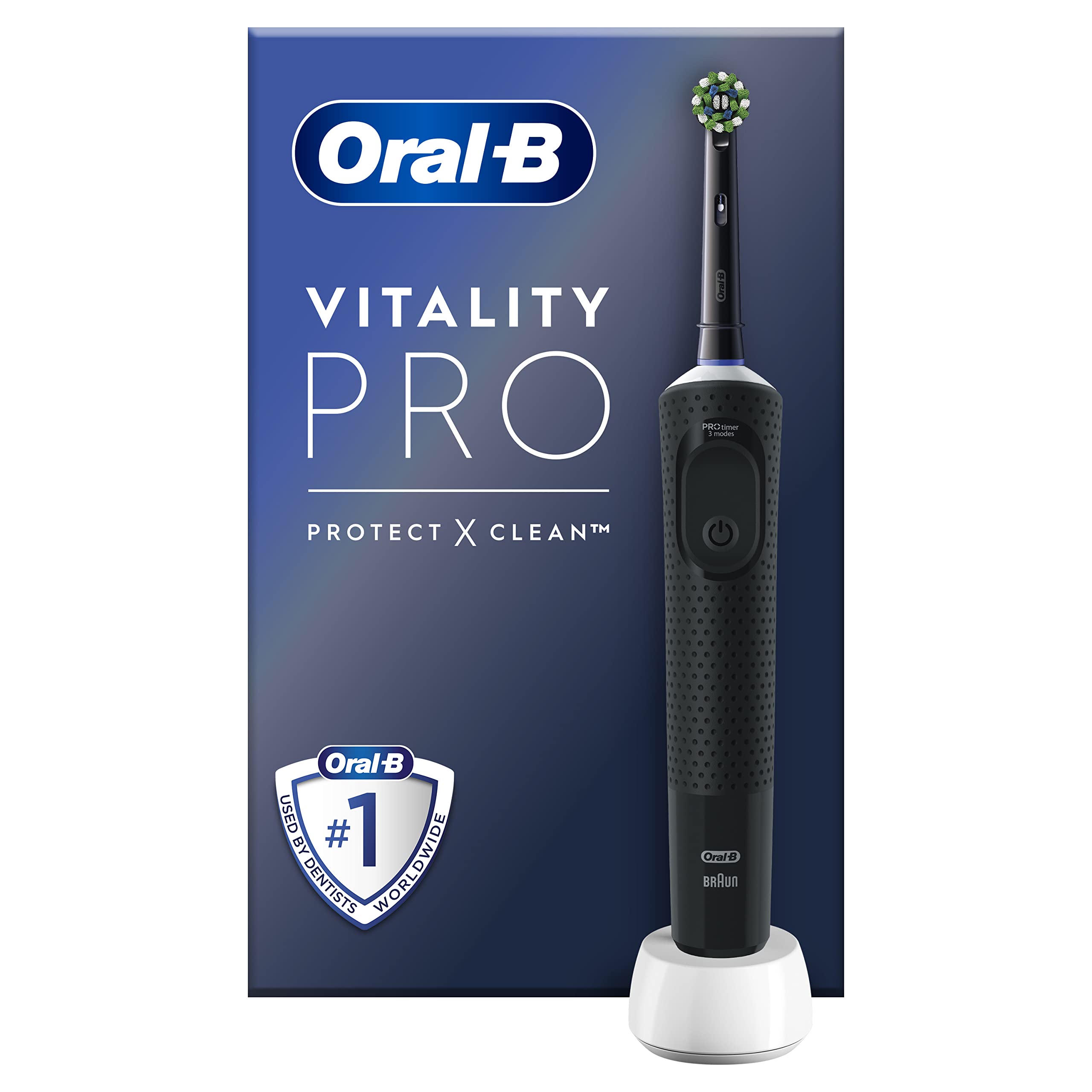 Oral-B Vitality Pro Electric Toothbrush with 1 Head, Black | with Rechargeable H