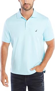 Nautica Mens Classic Fit Short Sleeve Solid Soft Cotton Polo Shirt