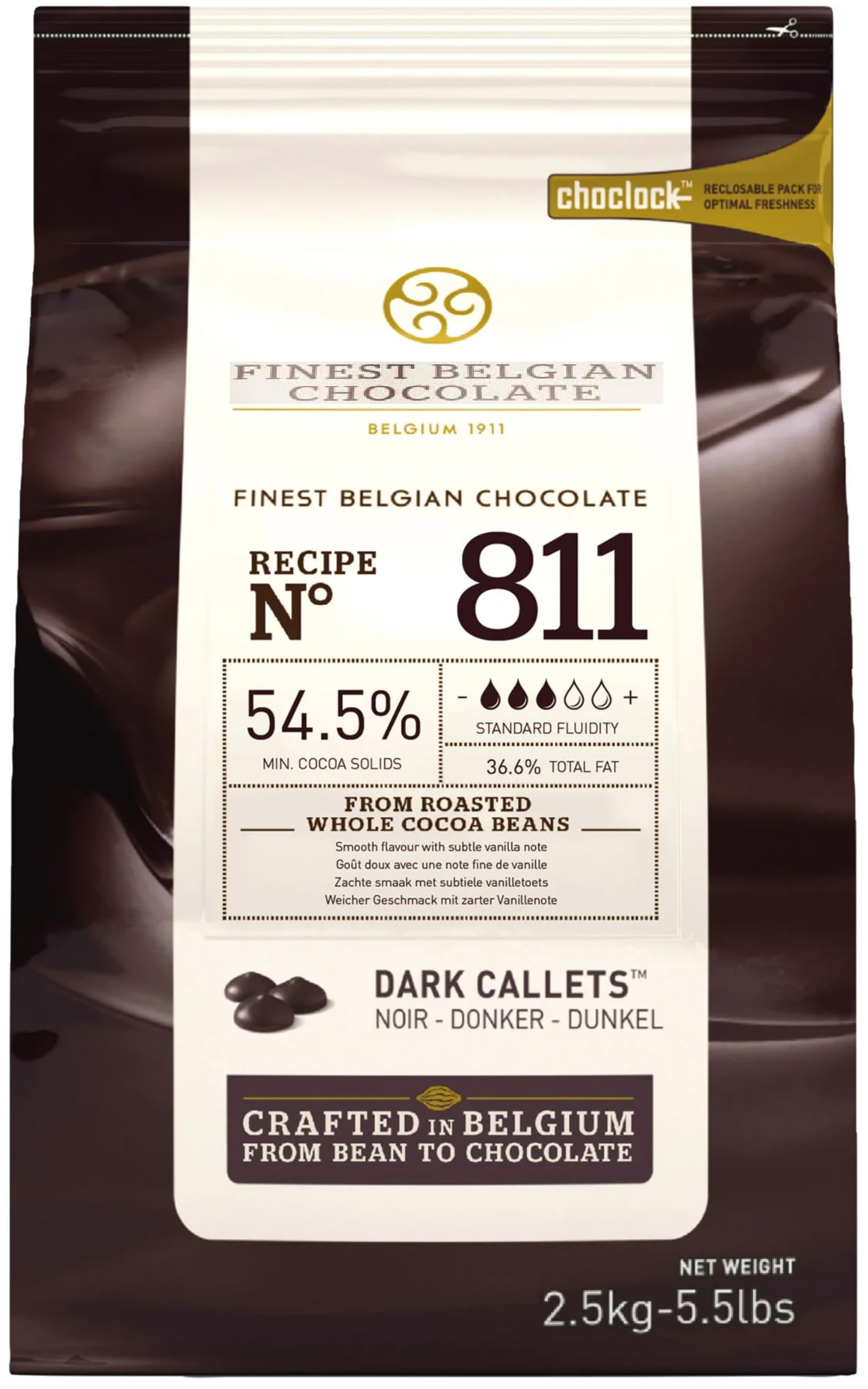 𝟤,𝟧kg. Dark Chocolate Chips. Baking Chocolate. Belgian Callets 𝟧𝟦,𝟧% Cacao
