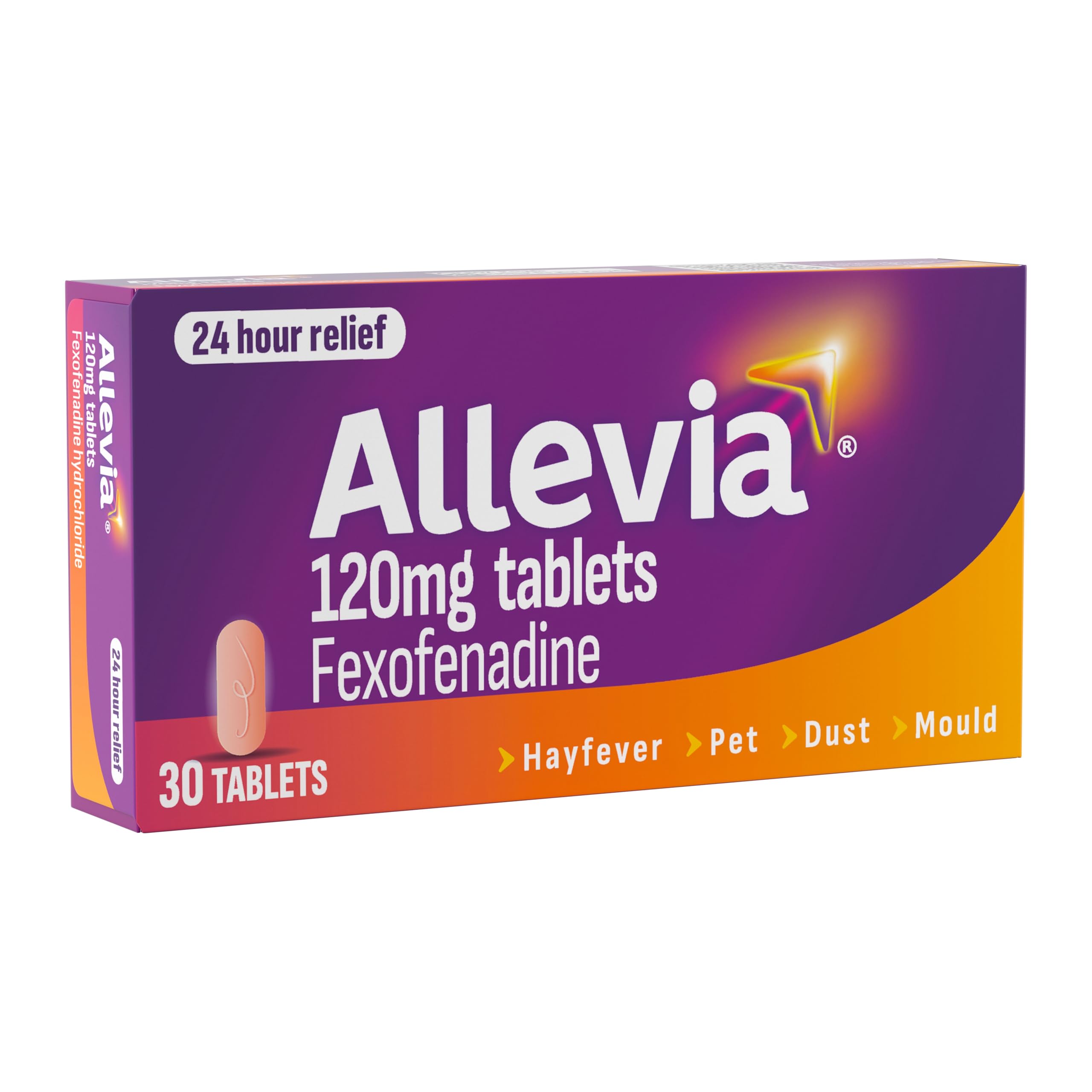 Allevia Hayfever Allergy Tablets 120mg Fexofenadine Antihistamine, 30 cts | Acts