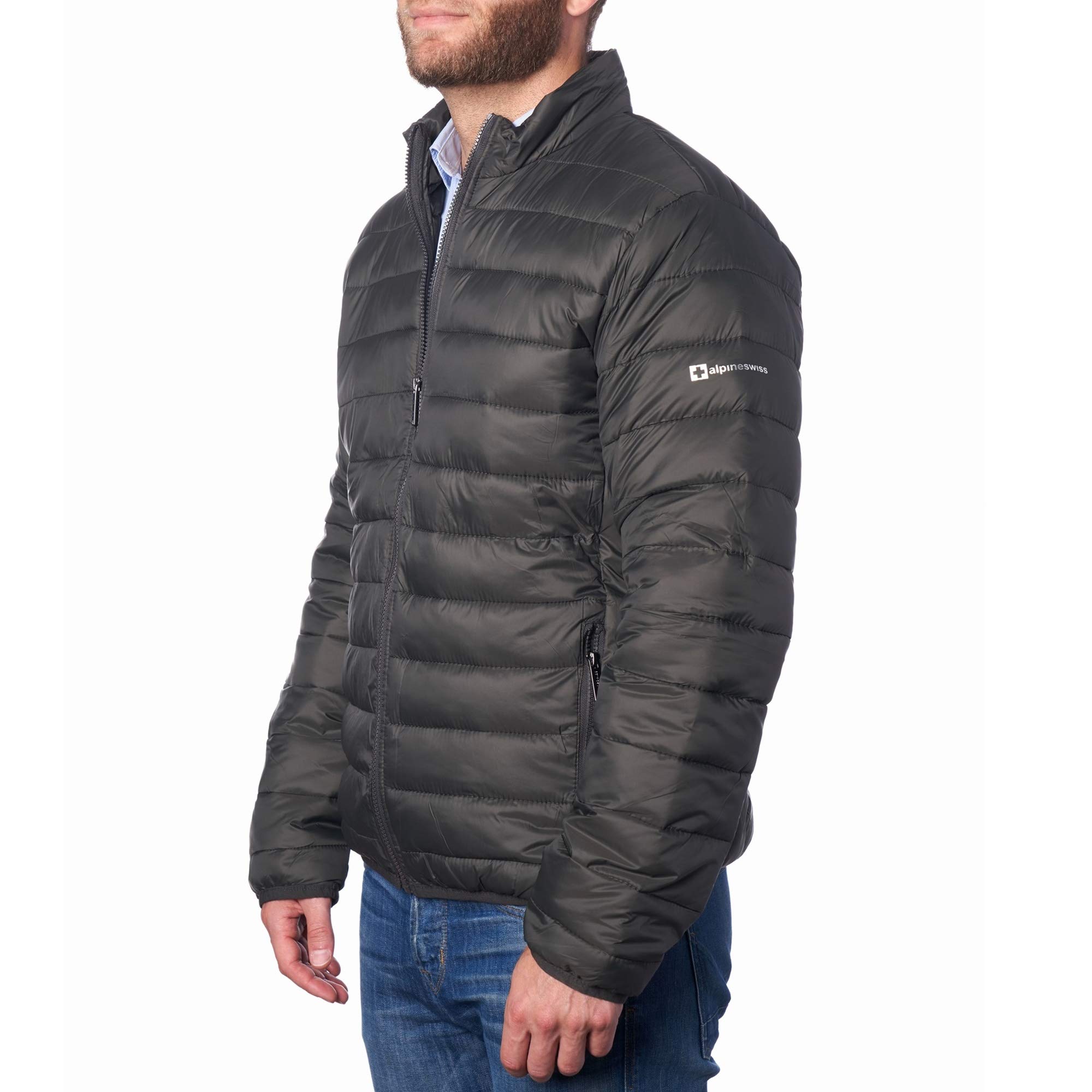 alpine swiss Niko Men's Alternative Down Jacket Foldable Warm and Light Insulati