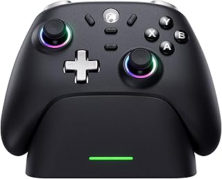 ECHTPower PC Gaming Controller–Wireless for PC with Hall-Effect Joysticks, 1000Hz Polling Rate, No Drift, Turbo & Vibration, Compatible with Windows/Switch/iOS/Android/Steam –Place & Charge Dock