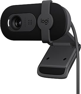 Logitech Brio 101 Full HD 1080p Webcam for Streaming and Meetings - Black | 1080p with auto-light correction, built-in mic, privacy shutter, USB-A, compatible with Teams, Google Meet, Zoom and more
