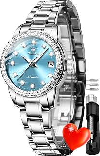 OLEVS woman stainless steel wrist watch mechanical automatic gold luxury self winding women