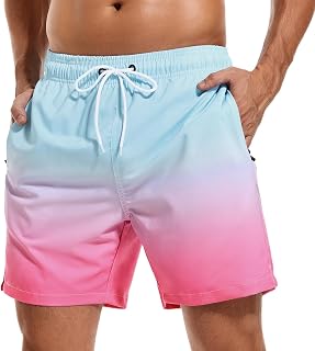 SILKWORLD Men's Swim Trunks Quick Dry Beach Shorts with Pockets