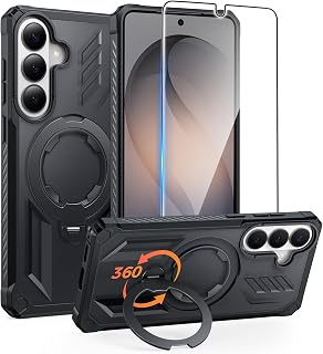 FNTCASE for Samsung Galaxy S26 Case with 360 Spin Magnetic Stand