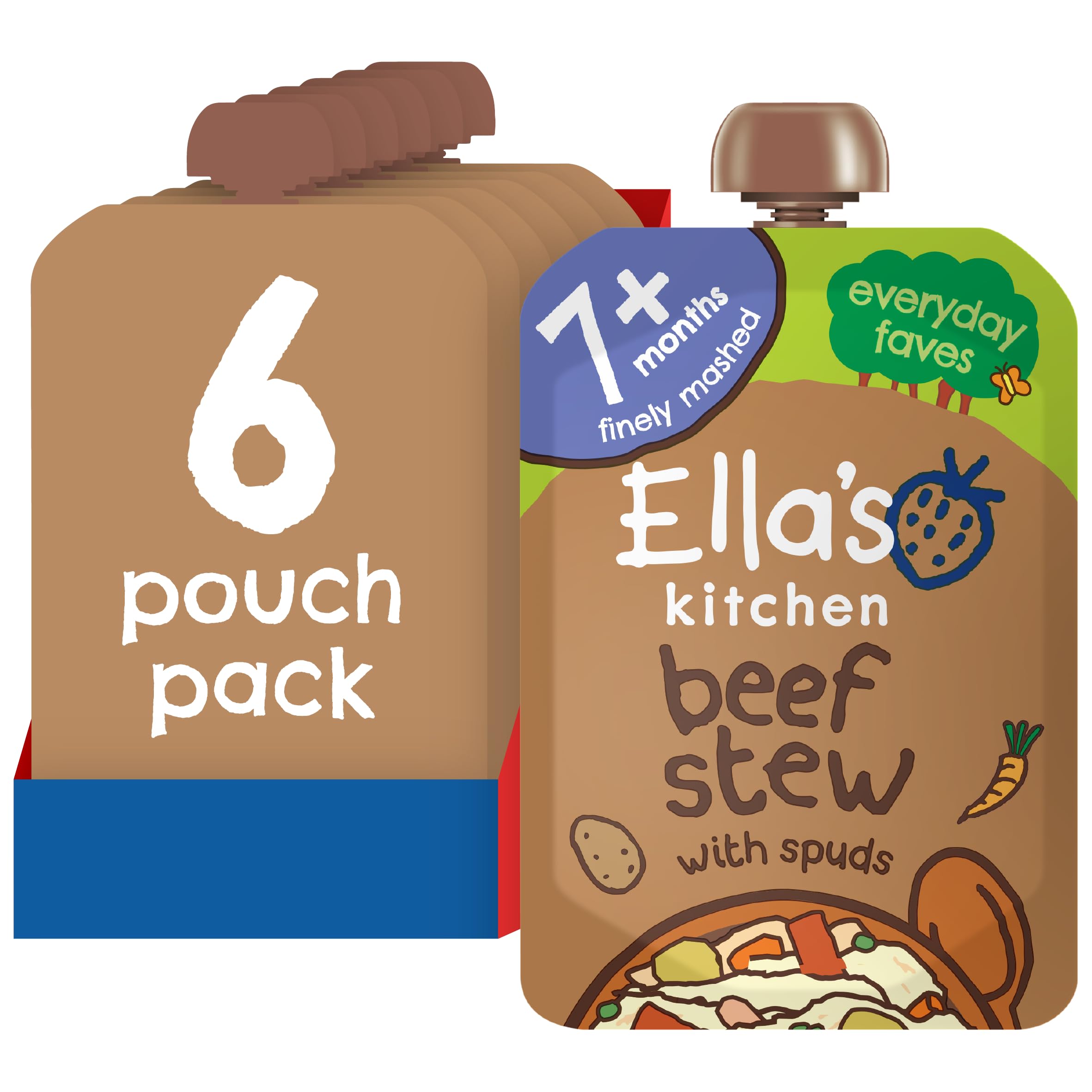 Ella's Kitchen Stage 2 from 7 Months Organic Wonderfully Warming Beef Stew with 
