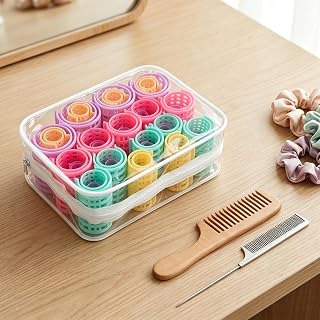 30Pcs Hair Roller Set Self Holding Hairdressing Curler DIY Curly Hairstyle Tool Lightweight Portable Hair Roller Reusable Practical Hair Curler for Women