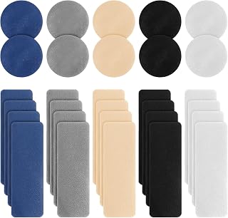 30Pcs Shoe Patches for Holes, Big Toe Hole Preventer Repair Patches Self-Adhesive Heel Tape Kit Rectangular Round Form for Sneakers Mesh Shoes, 5 Colors
