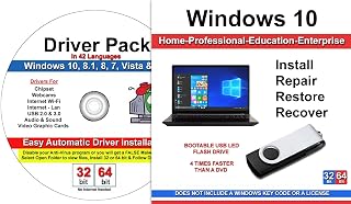 Computer Werx Compatible with Windows 10 Home, Professional, Education & Enterprise Repair Restore Recover Reinstall USB with Drivers Pack
