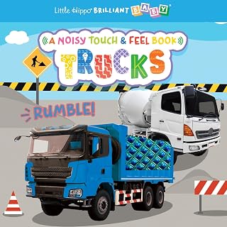 Little Hippo Books Trucks | Interactive Touch & Feel Plus Sound Books for Kids | Vehicle Sounds Toddler Board Book & Kid’s Book | Trucks Baby Book ... Library: Baby & Toddler Premium Sound Books)