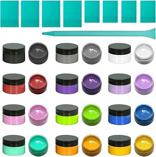 BOOLOOEN 12 Colors Chalk Paste Set with 9 Mini Squeegees, Screen Printing Paint Kit for Silk Screen Stencils, Water-Based Non-Toxic Craft Ink for Wood, Fabric, Glass, Canvas, DIY Art Projects