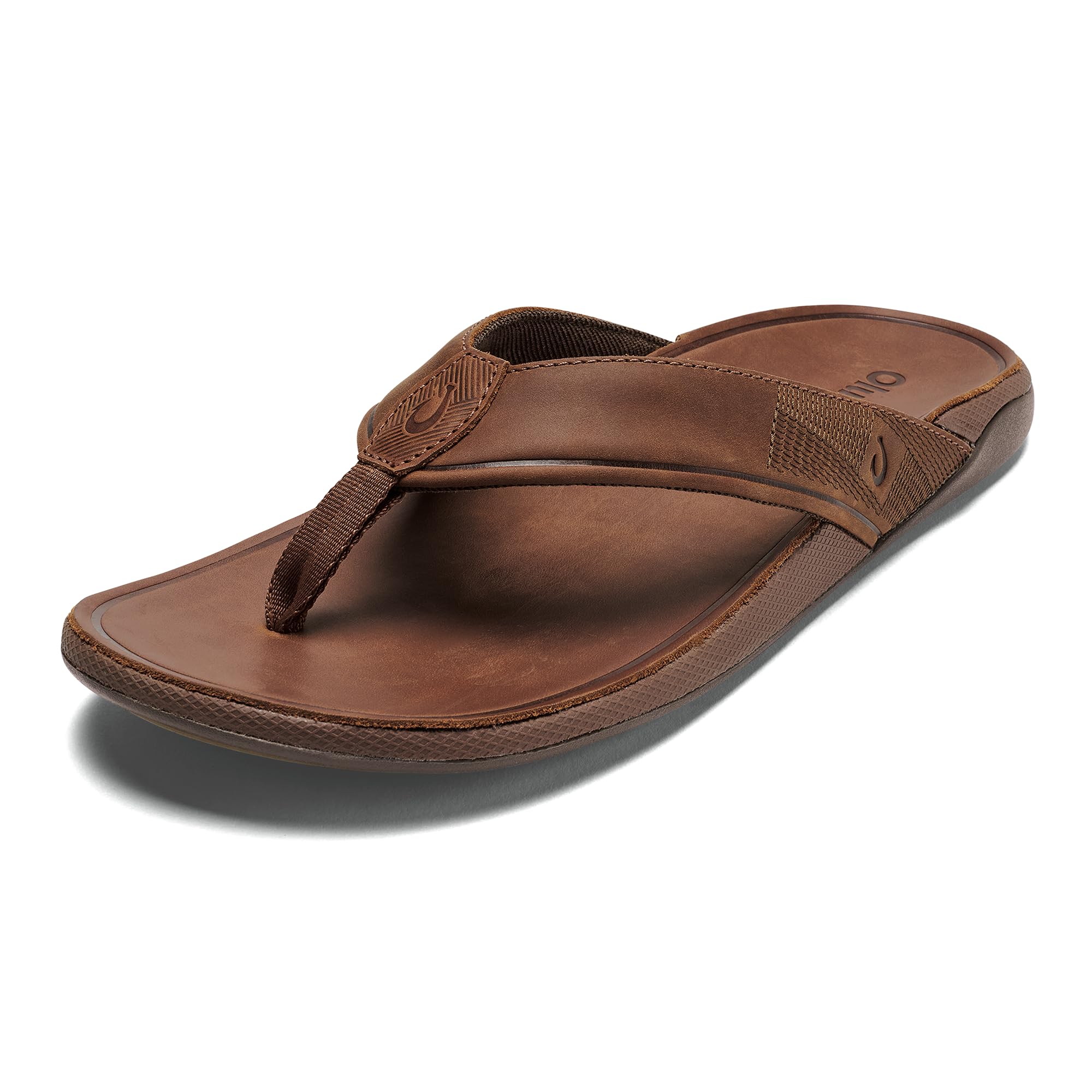 OluKai Tuahine Men's Waterproof Leather Sandals, Versatile Beach Flip Flops