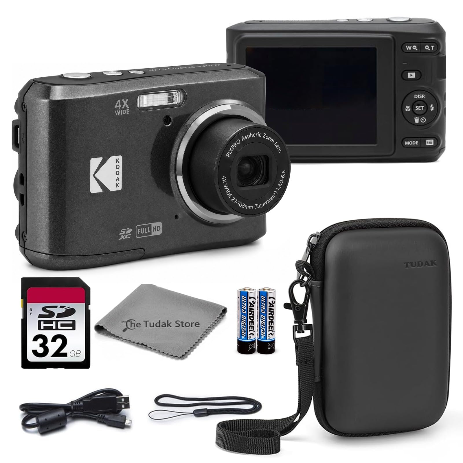 Kodak PIXPRO FZ45 Digital Camera Black, 16MP Point & Shoot with 4X Optical Zoom,