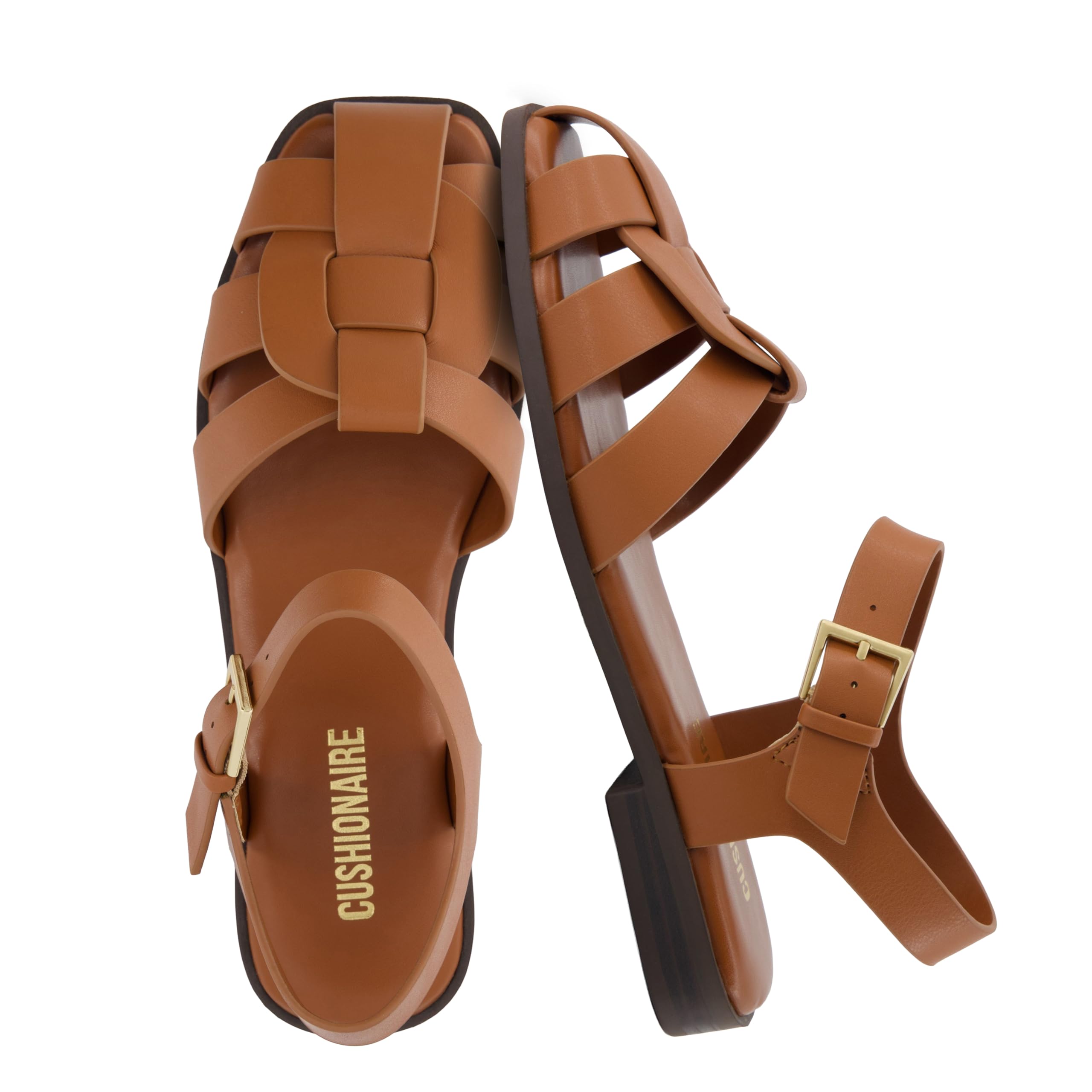CUSHIONAIRE Benny Women's Fisherman Sandals with Padded Sole and Adjustable Buck