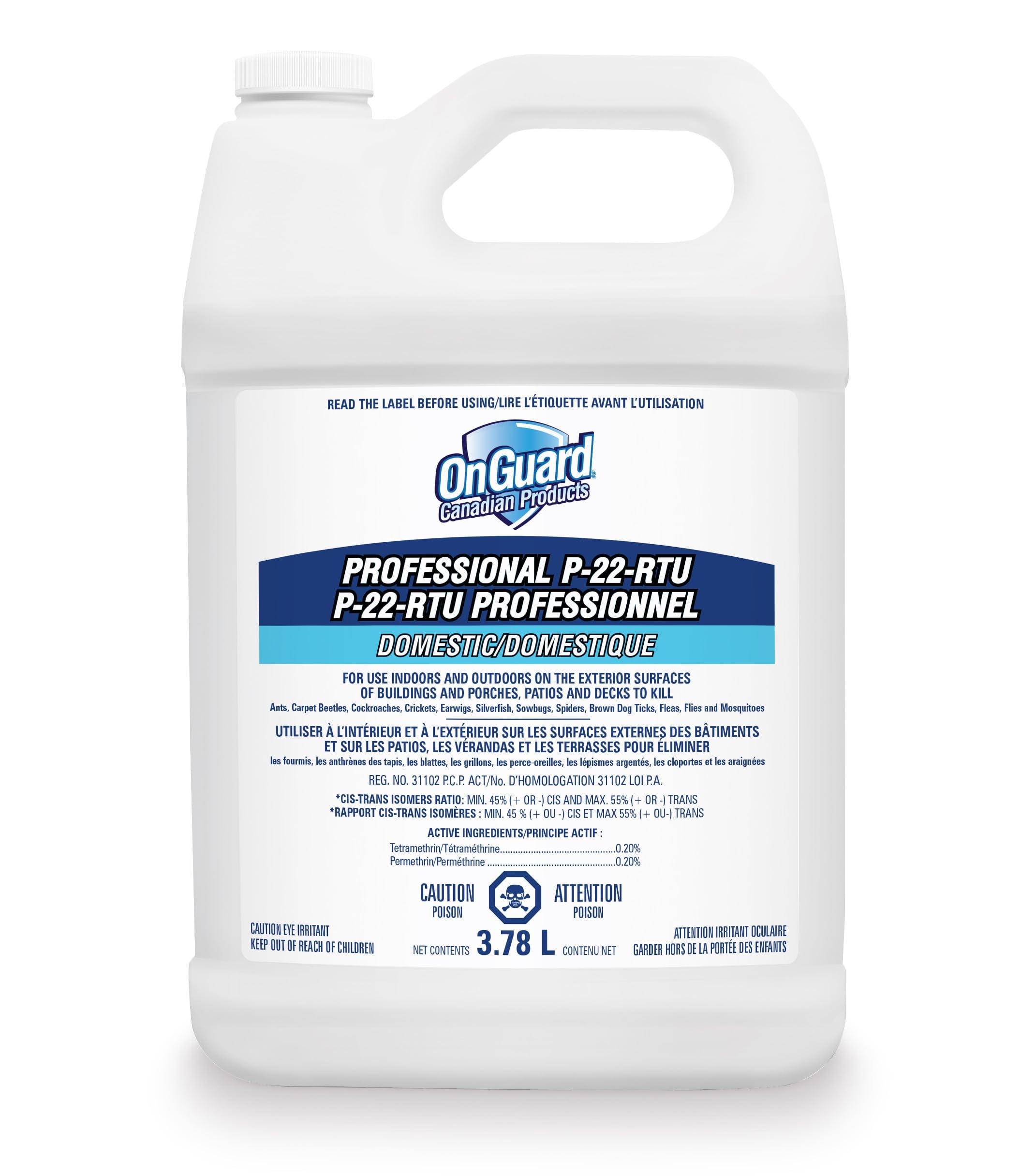 OnGuard Professional P-22-RTU Residual Spray Insect Killer, 3.78L Jug, for Ants,