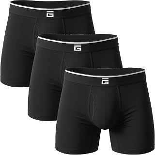 Giovici Mens Boxers Bamboo Anti Chafing Soft Comfortable Boxer Briefs Longer Leg - Boxer Shorts Multipack - Moisture Wicking Technology