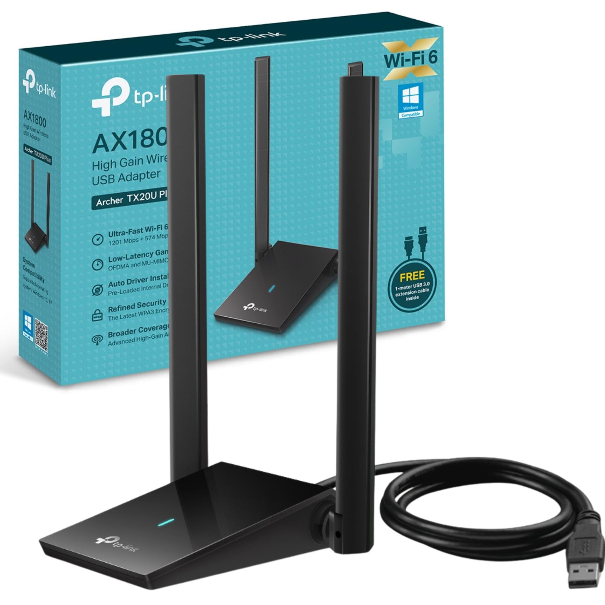 TP-Link Archer TX20U Plus WiFi Dongle, AX1800 High Gain Wireless wifi 6 USB wifi