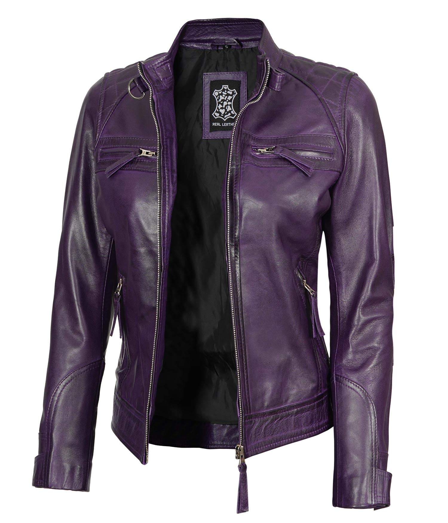 Real Womens Leather Jacket - Cafe Racer Style Leather Jackets for Women