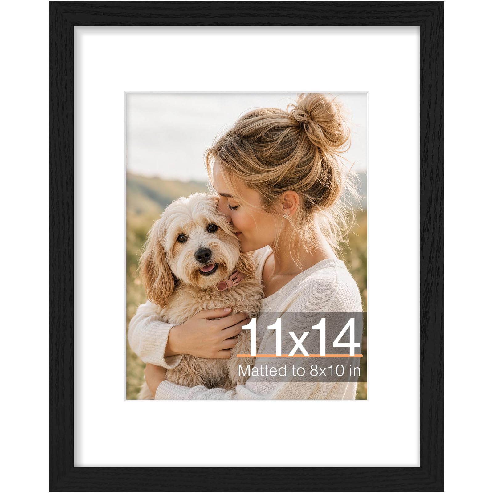 Vittanly 11x14 Picture Frame, Black Photo Frame for Wall, Tabletop Display | Sha