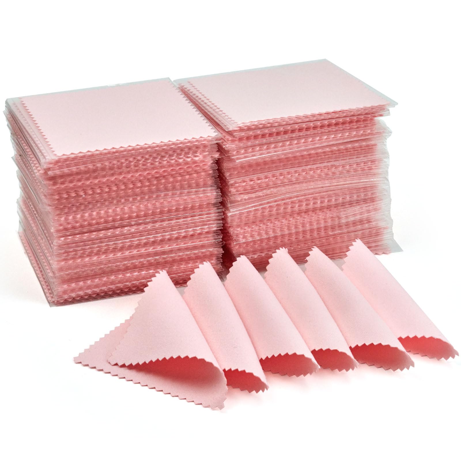 PINGMIC Jewelry Polishing Cloth, 250 PCS Silver Cleaning Cloths,Pink | 3.15" × 3