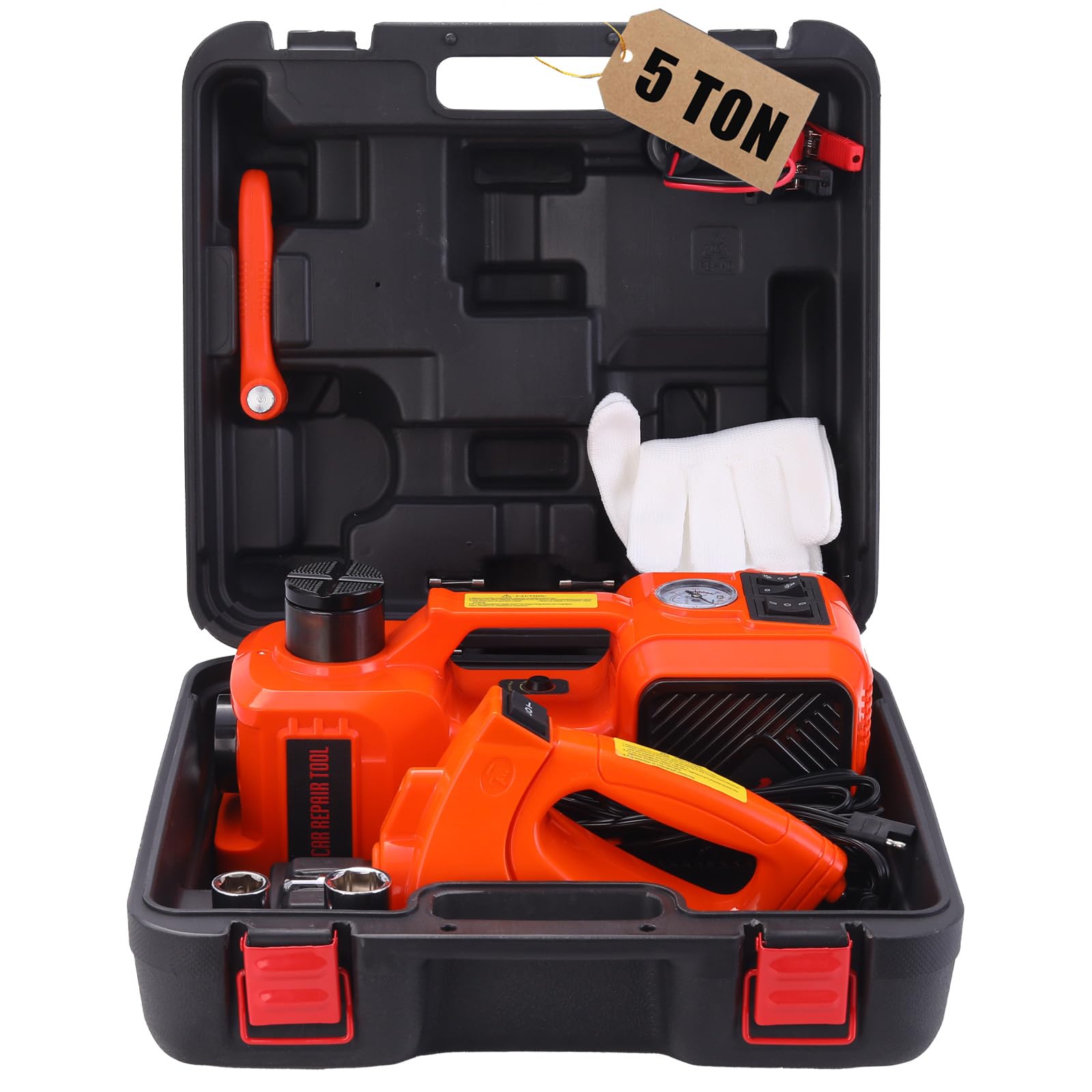 ROGTZ Electric Car Jack Kit 5T Hydraulic Impact Wrench Tire Inflator Pump | Port
