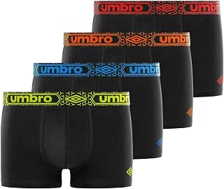 UMBRO Men's Cotton Boxer Briefs, Men's Underwear, Comfortable, Soft (Lot of 4)