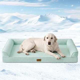 COZY KISS Cooling Dog Bed for Extra Large Dogs, 122cm Orthopedic Pet Sofa