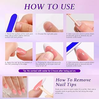 24pcs Long Stiletto Press On Nails, French White False Nail Almond, Solid Color Glossy Acrylic Full Cover Fake Nails, Elegant Natural Glue on Nails, Reusable Stiletto Stick Nails for Women, Girls