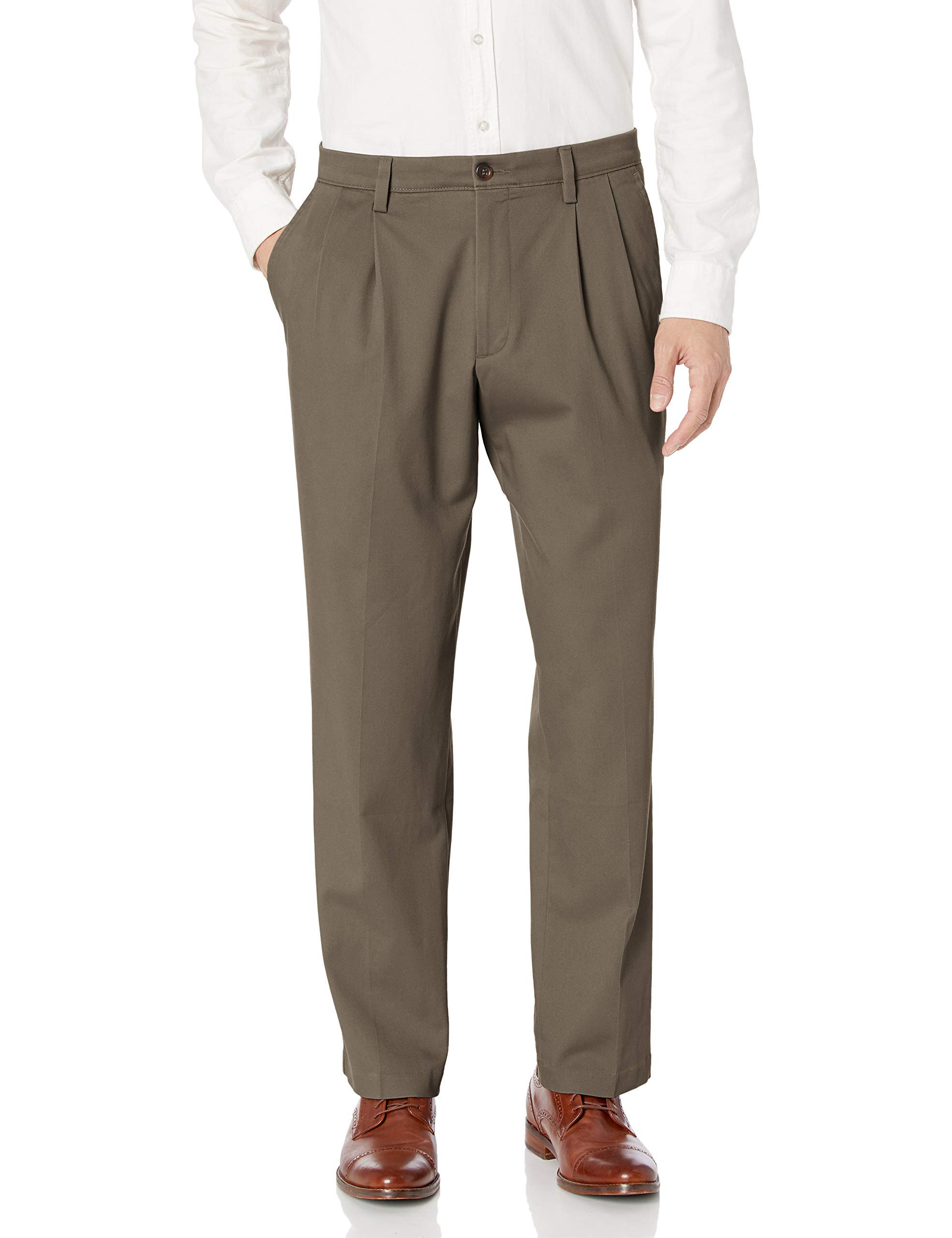 DOCKERS Men's Classic Fit Easy Khaki Pants - Pleated (Standard and Big & Tall), 
