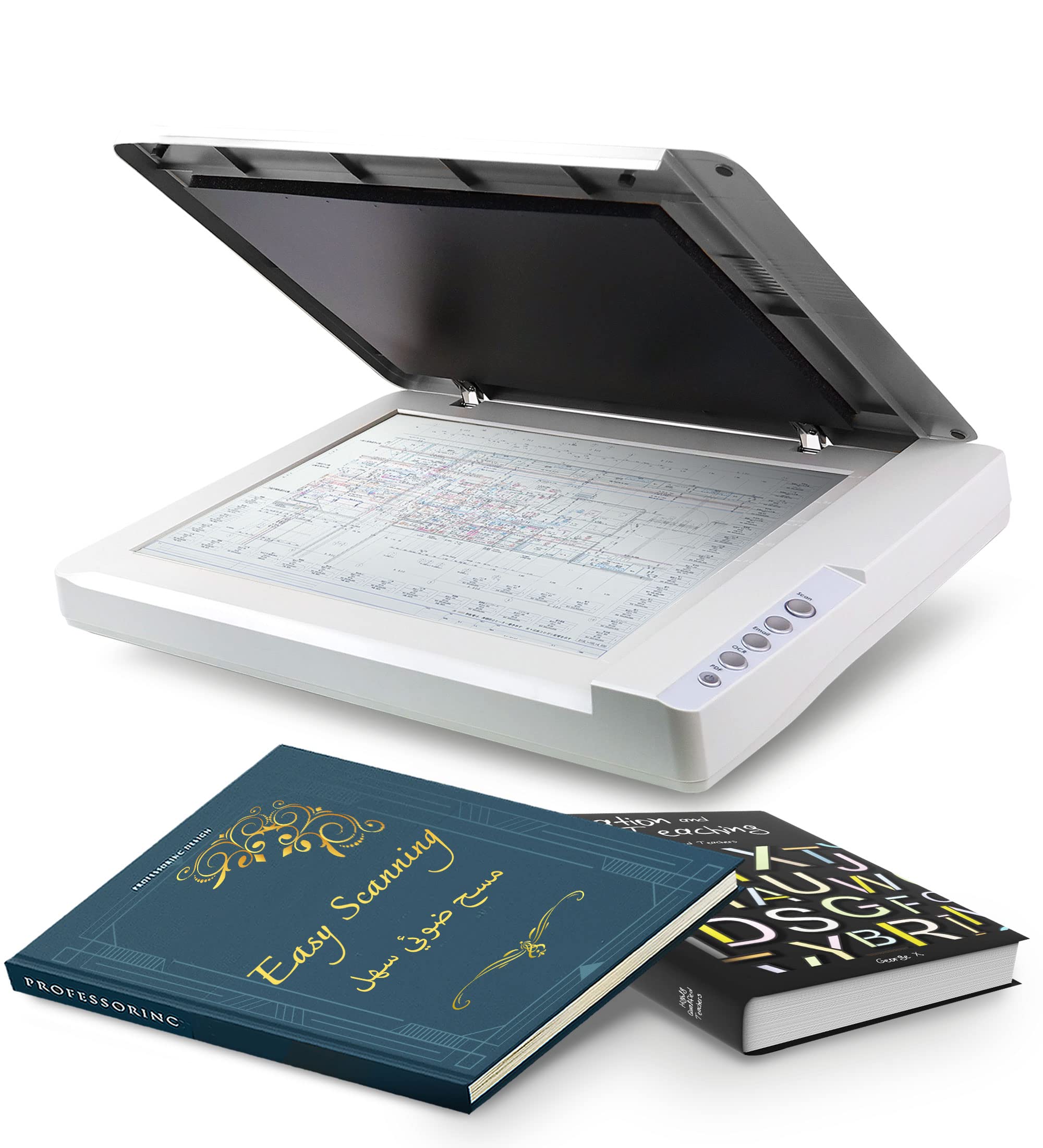 Plustek OS1180 Flatbed Scanner for A3 Graphics and Documents - Designed for Libr