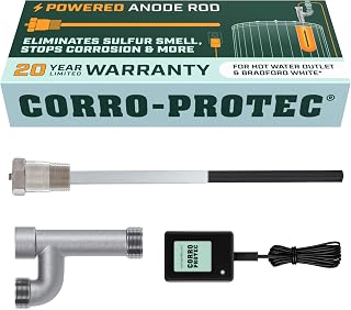 Corro-Protec Powered Anode Rod for Bradford White & Hot Water Outlet | 24-Hour Sulfur Smell Removal. Stops Corrosion & Reduces Sediment Buildup in Tank. 20-Year Warranty. WQA-Certified.