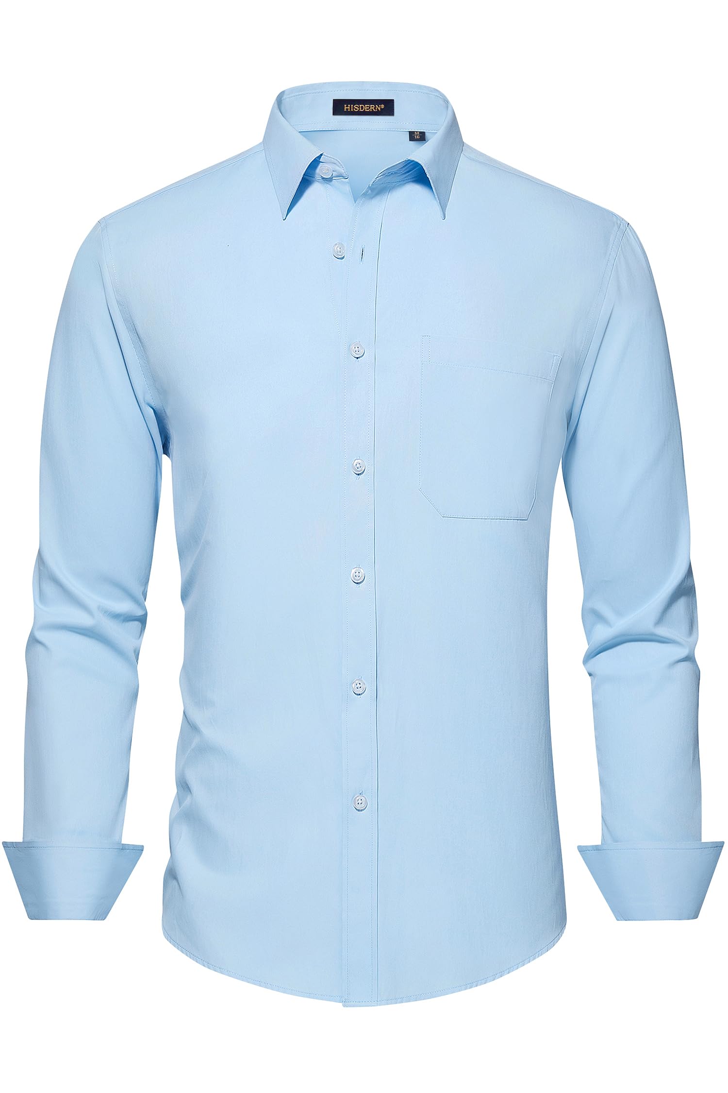 HISDERN Mens Dress Shirts Long Sleeve Button Down Casual Shirts for Men Inner Co